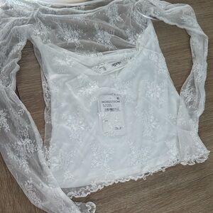 Lace white top